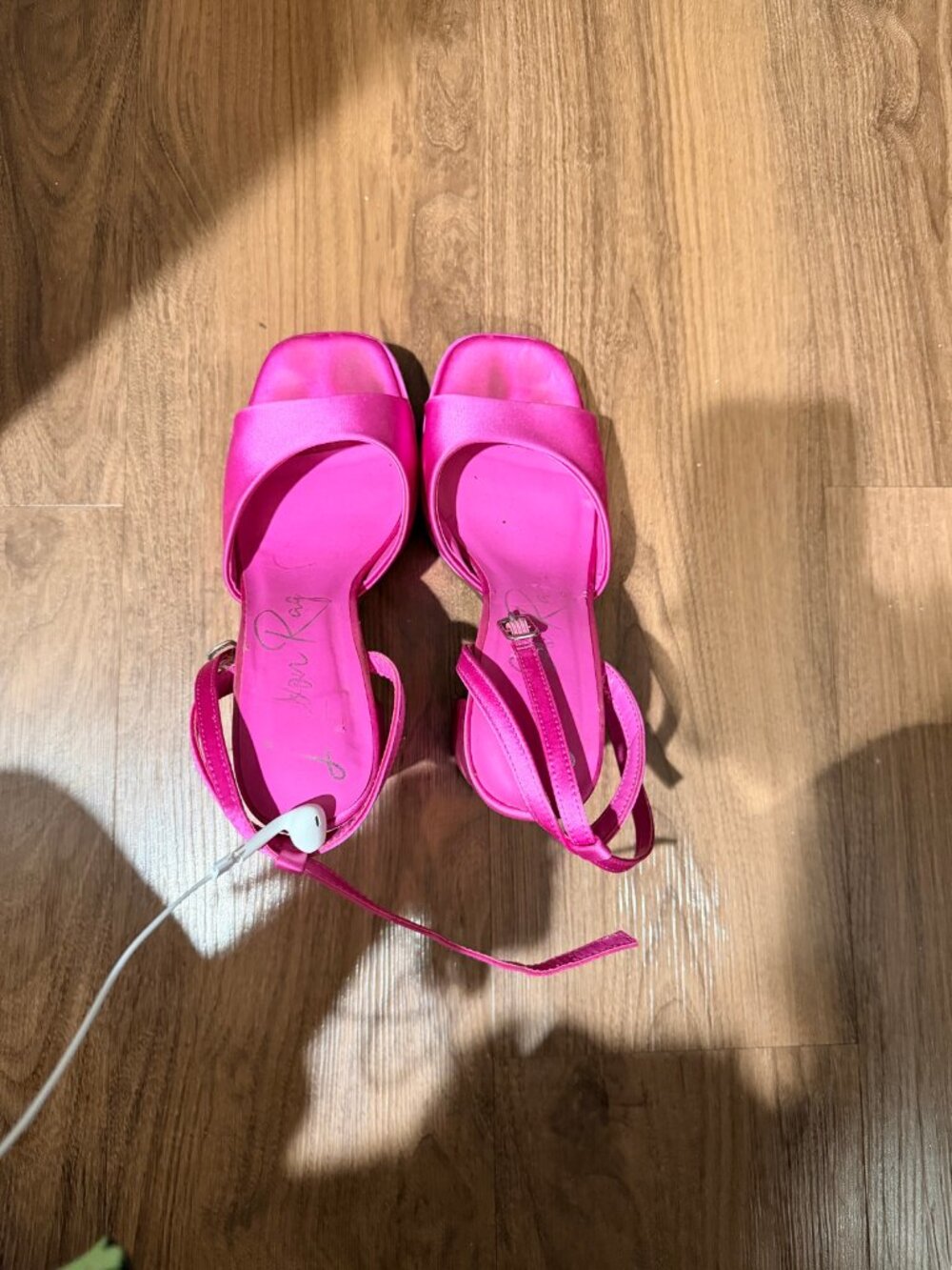 London Rag Hot Pink Satin Platform Sandals 8